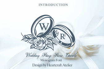 Elegant Wedding Ring Rose Doodle Font for Creative Designs